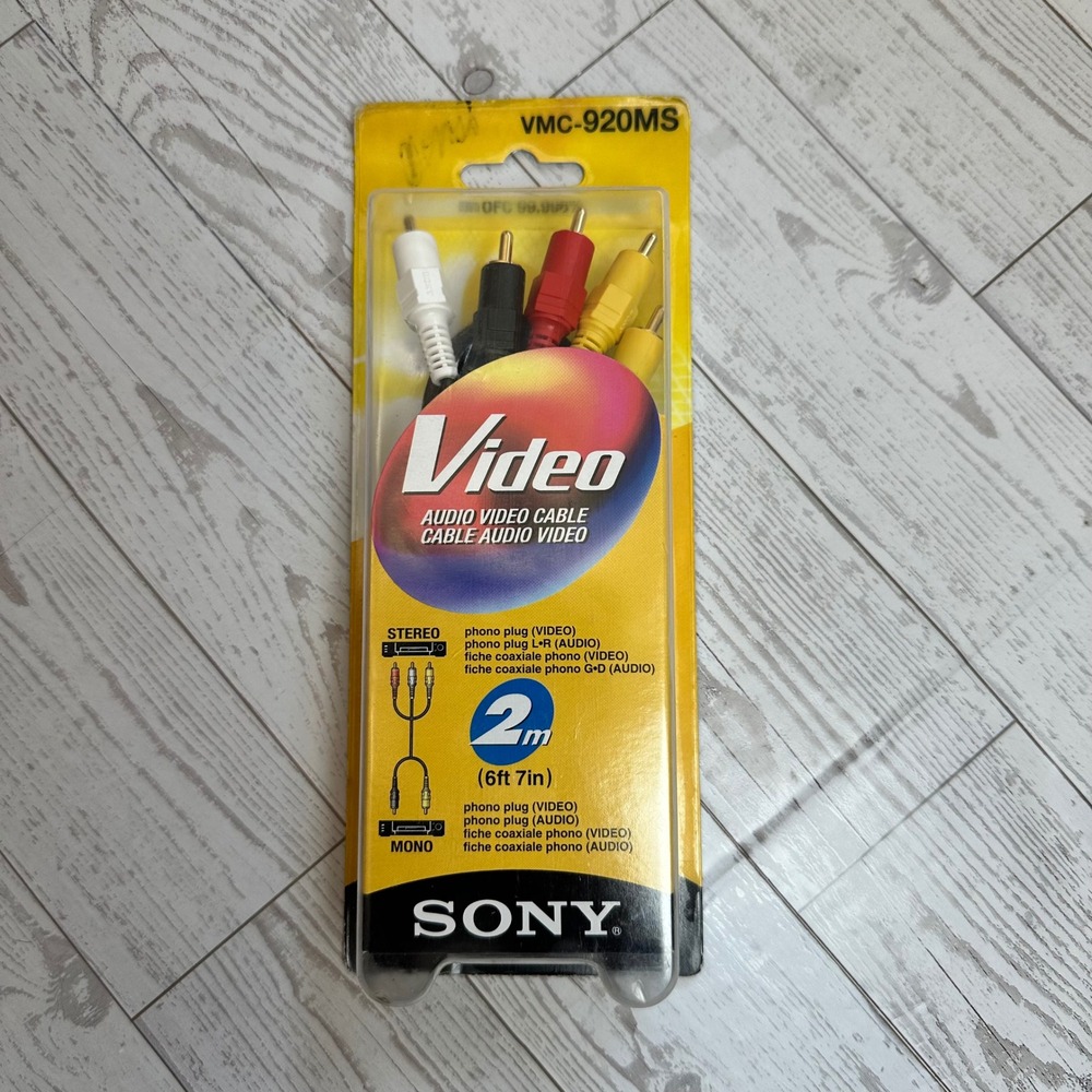 Sony VMC-920MS RCA Audio Video Cable 2m OFC New Sealed Vintage Tech